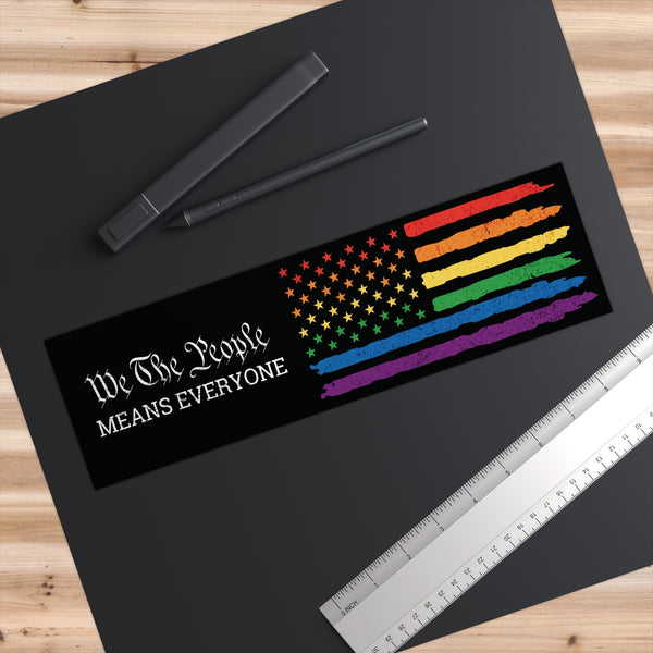 \We The People Equality Pride Rainbow Flag Bumper Sticker